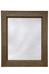 Circa 1900 English Repoussé Brass-Clad Wood Frame Wall Mirror