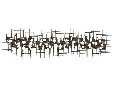 Signed Marc Weinstein '77 MCM Brutalist Welded Metal Wall Sculpture
