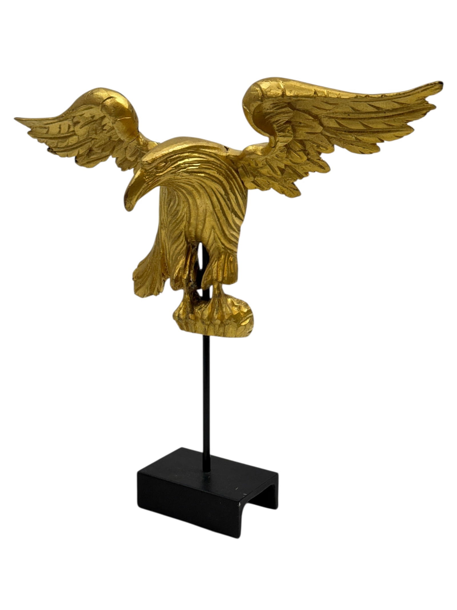 Late 20th C. Gilt Carved Wood American Bald Eagle Sculpture (1 of 8)