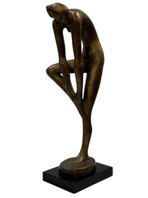 1980 Austin Productions Gilt Sculpture of Female Figure by Klein