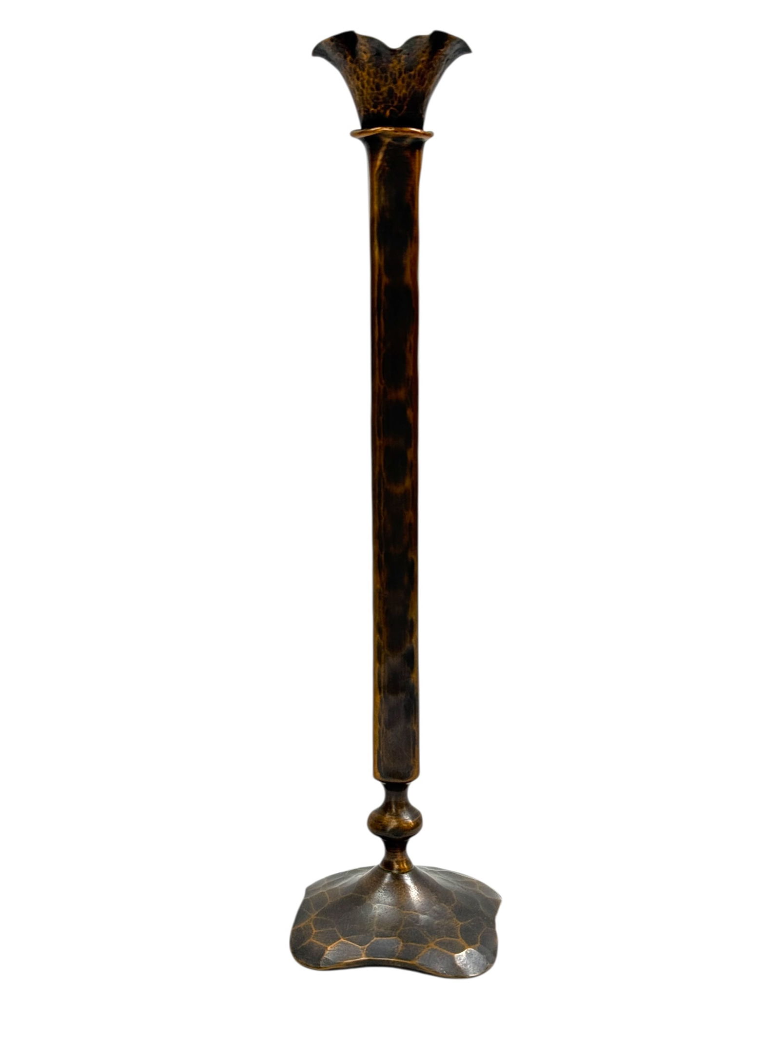 Mid 20th Century Hessel Studios Hammered Copper Candlestick