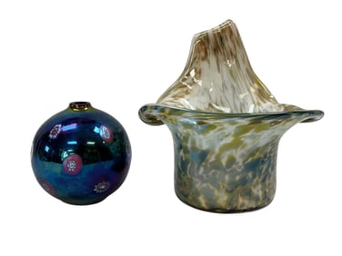 (2) Late 20th Century Art Glass Pieces