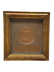 RARE 19th C. Copper Declaration of Independence Relief Plaque, Framed