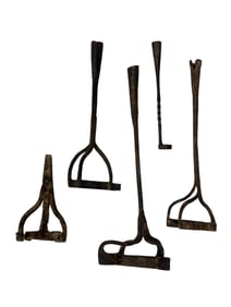 Group of 5 Antique Iron Branding Irons