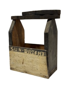 Primitive Hand-Painted Wooden Shoe Shine Box