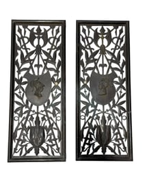Pair of 19th C. French Bronze Doors w/ Classical Bust Motifs