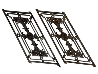 Pair of Antique Louis Sullivan Cast Iron Architectural Fragments