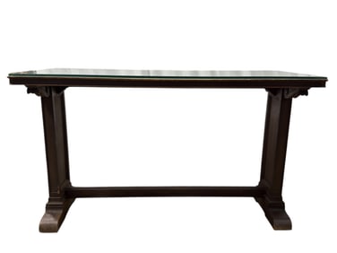 Large Glass Top Library Table