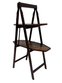 19th Century English Walnut Folding Muffin Stand