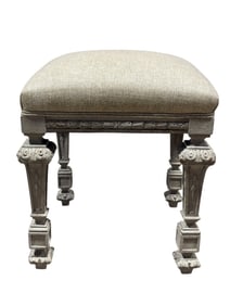 19th Century French Painted Upholstered Stool