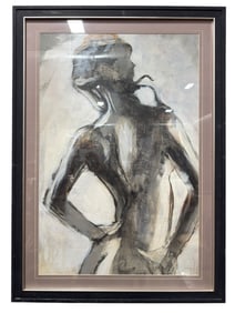 Framed Abstract Nude Figure Print