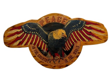 Patriotic American Eagle “Peace?? Wooden Plaque