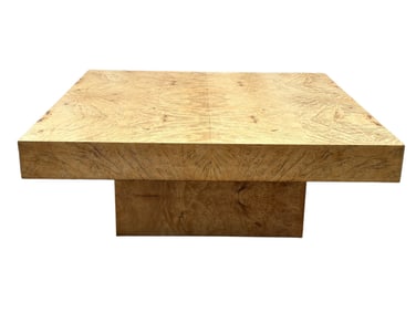 MCM Burl Wood Pedestal Coffee Table