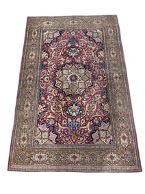 Early 20th C. Persian Sarouk Farahan Hand-Knotted Area Rug