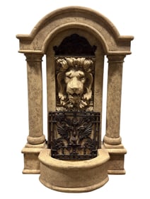 Large Fiberglass Lion Head Architectural Garden Fountain