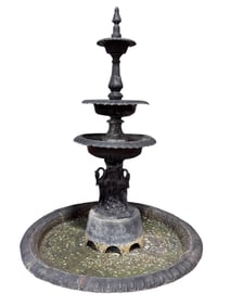 Late 20th Century Large Cast Aluminum 3 Tier Garden Fountain