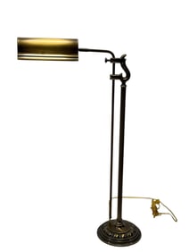 Contemporary Adjustable Brass Floor Reading Lamp