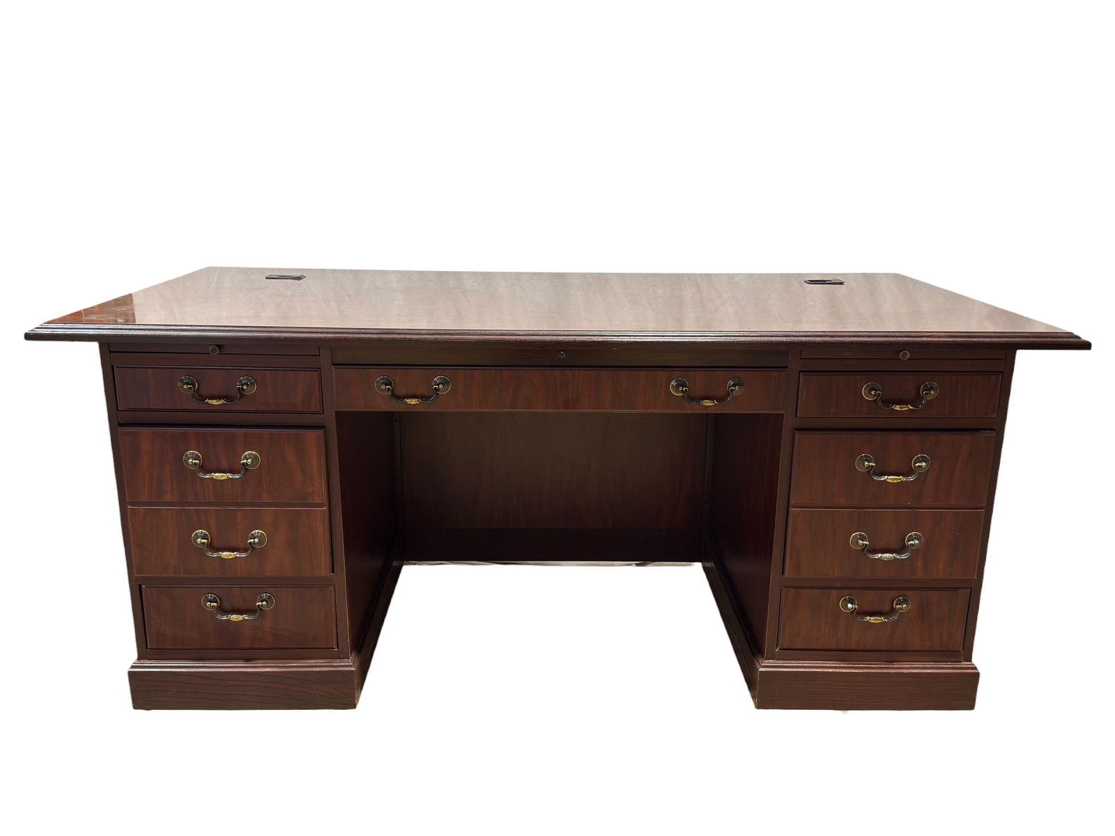 Woodhaven Contract Furniture Mahogany-Tone Executive Desk (1 of 11)