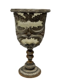 Neoclassical Style Acrylic Urn w/ Composite Mounts & Pedestal