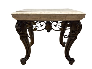 Veneer Marble Top Table w/ Metal & Composite Base
