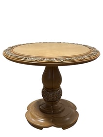 Ornately Carved Pedestal Accent Table