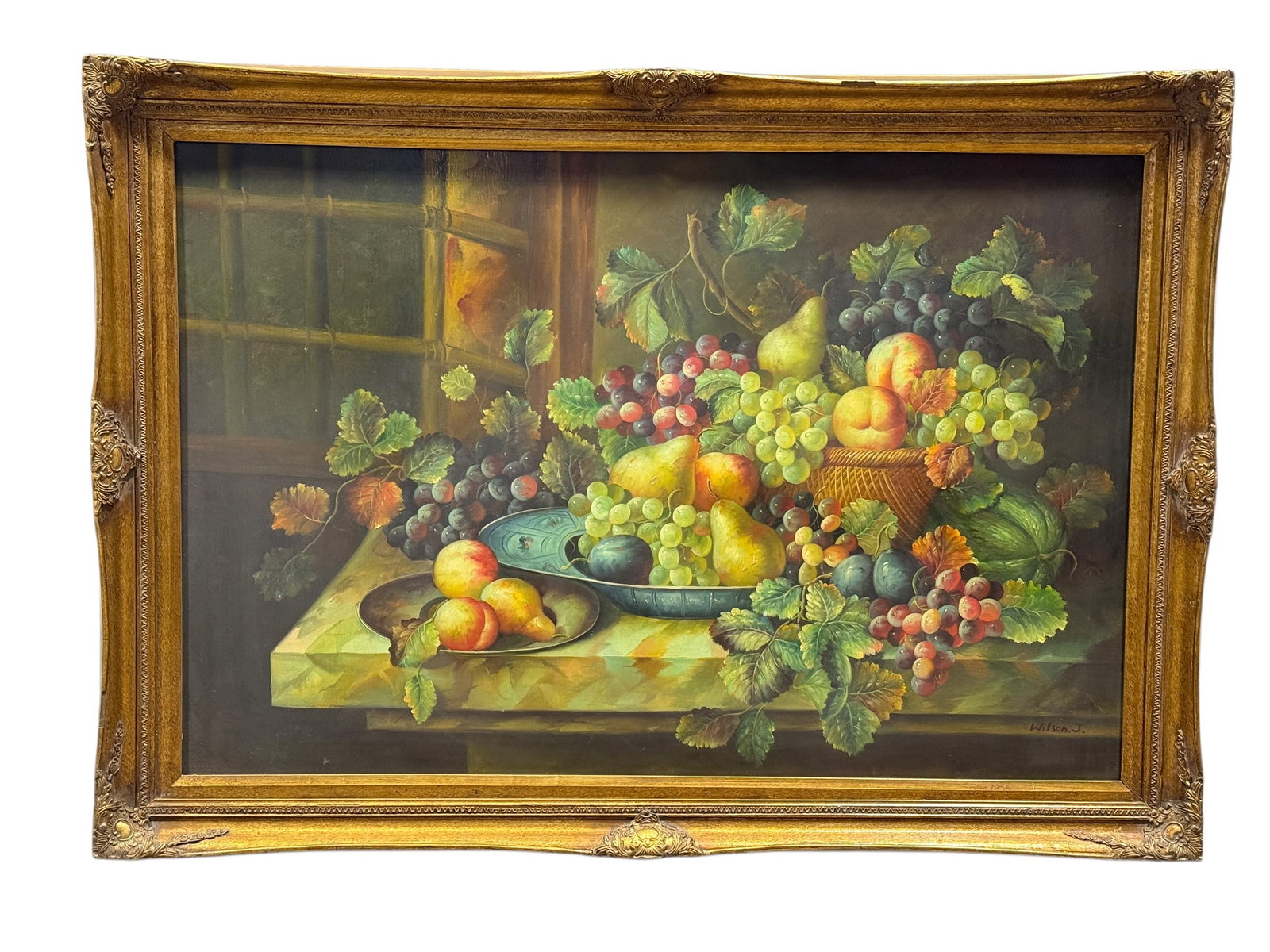 Mid–Late 20th C. Signed Fruit Still Life Oil on Canvas (1 of 10)