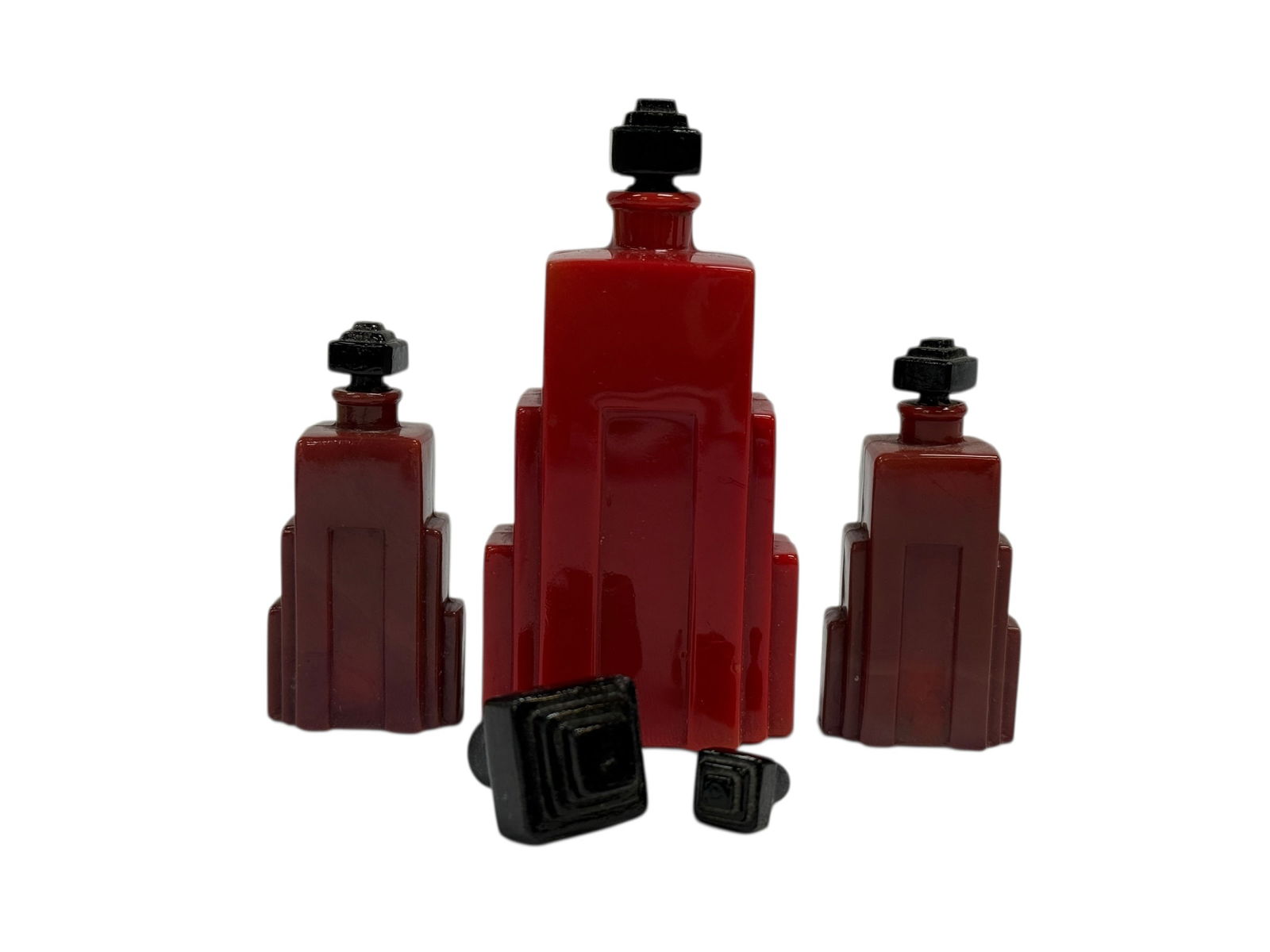 (3) French Langlois "Duska" Art Deco Skyscraper Perfume Bottles (1 of 7)
