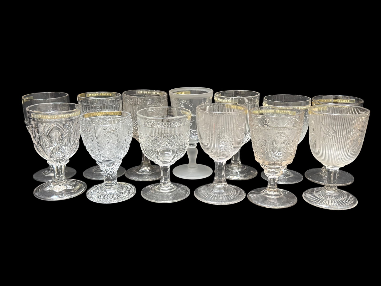 (13) Assorted American Pattern Glass Goblets (1 of 8)