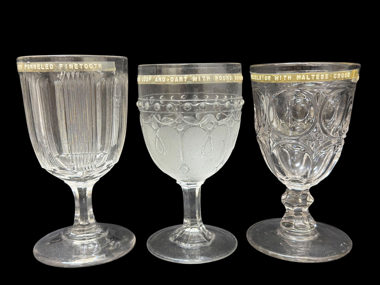 (13) Assorted American Pattern Glass Goblets - 3