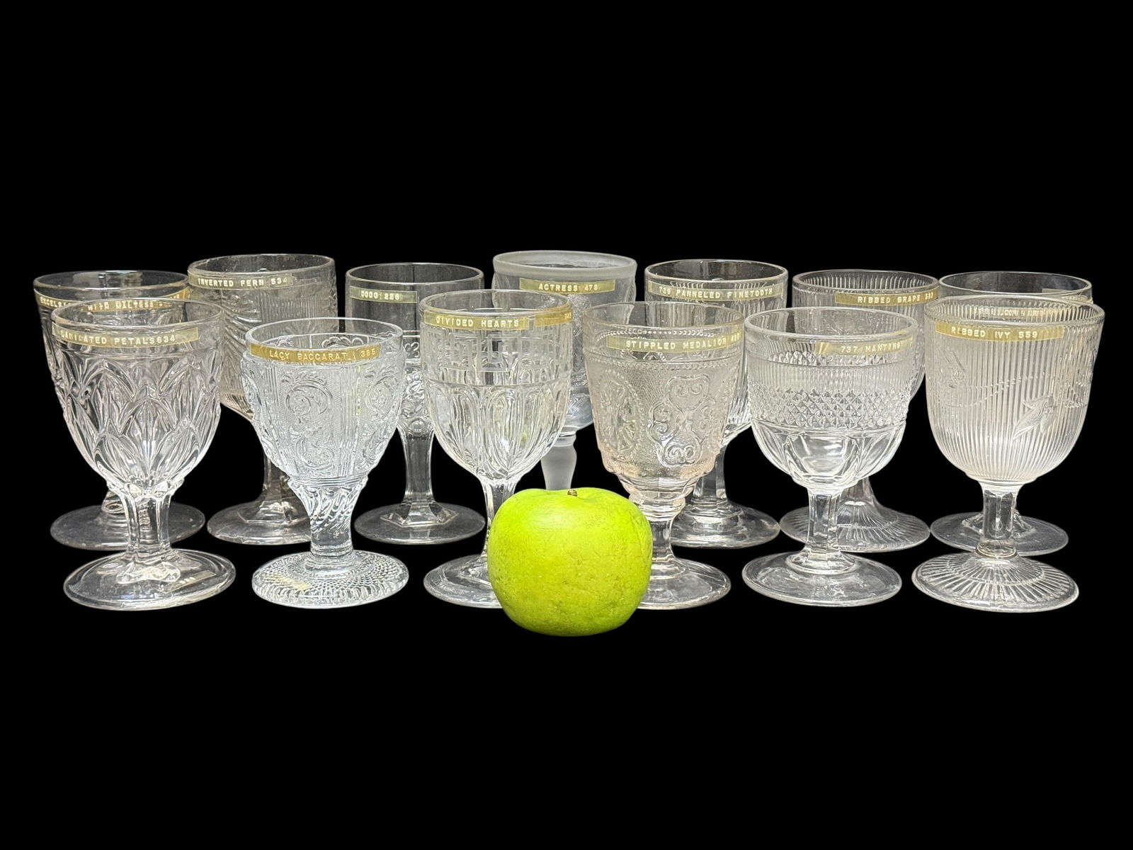 (13) Assorted American Pattern Glass Goblets - 8