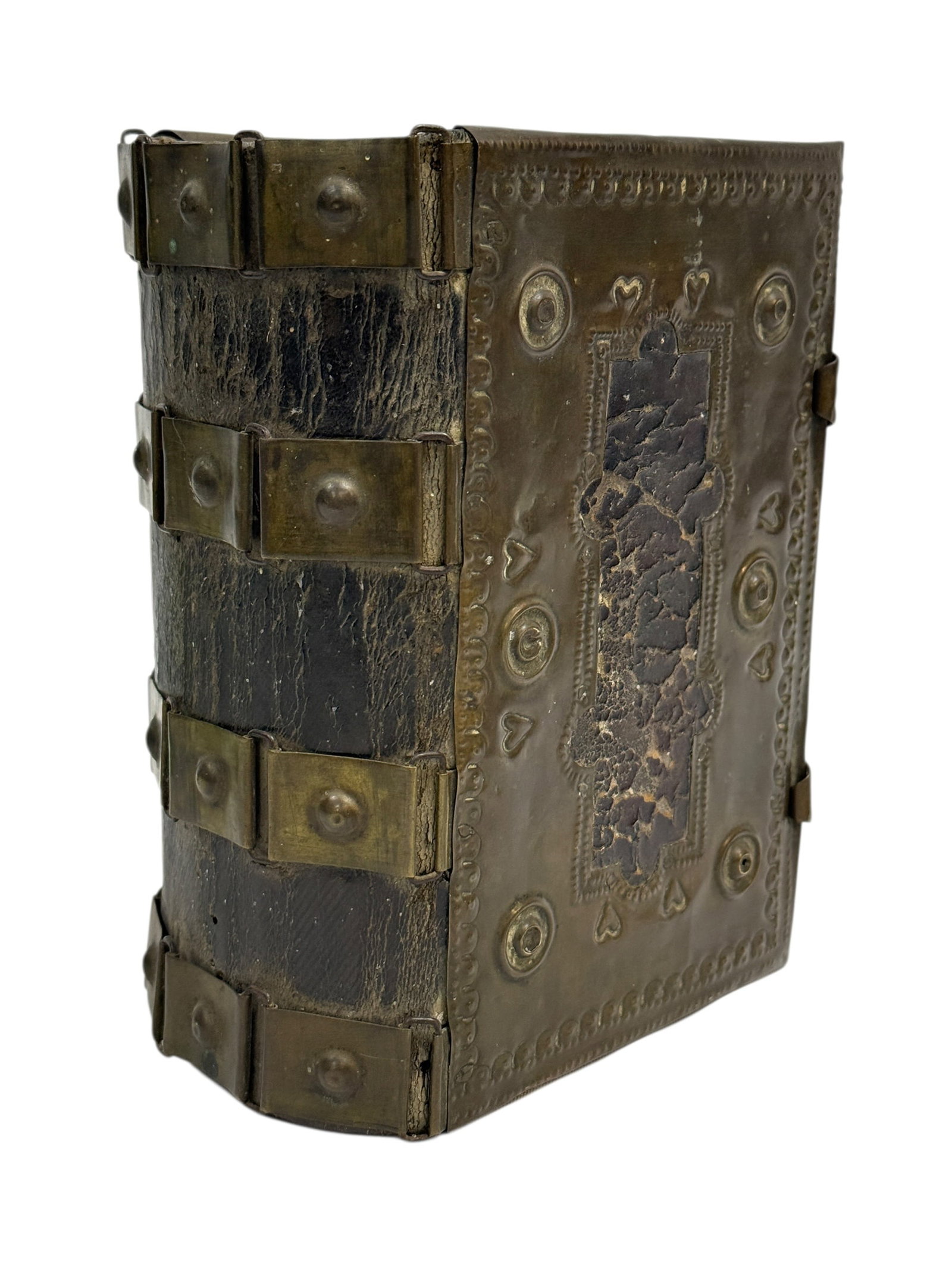 RARE 19th C. Central European Christian Devotional Volume w/ Brass & Leather (1 of 12)