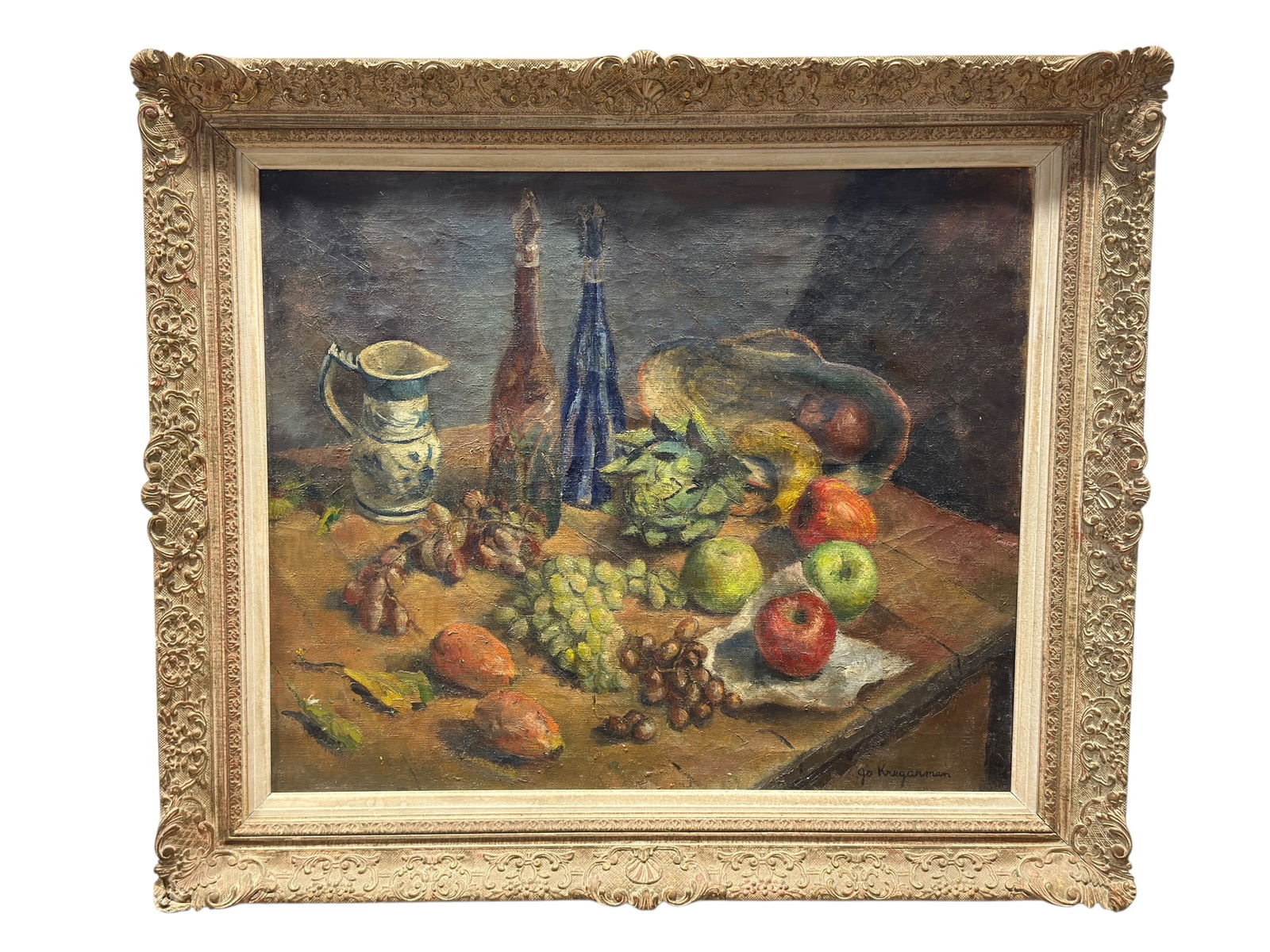 Signed Jo Krugarman Oil on Canvas Still Life Painting (1 of 9)