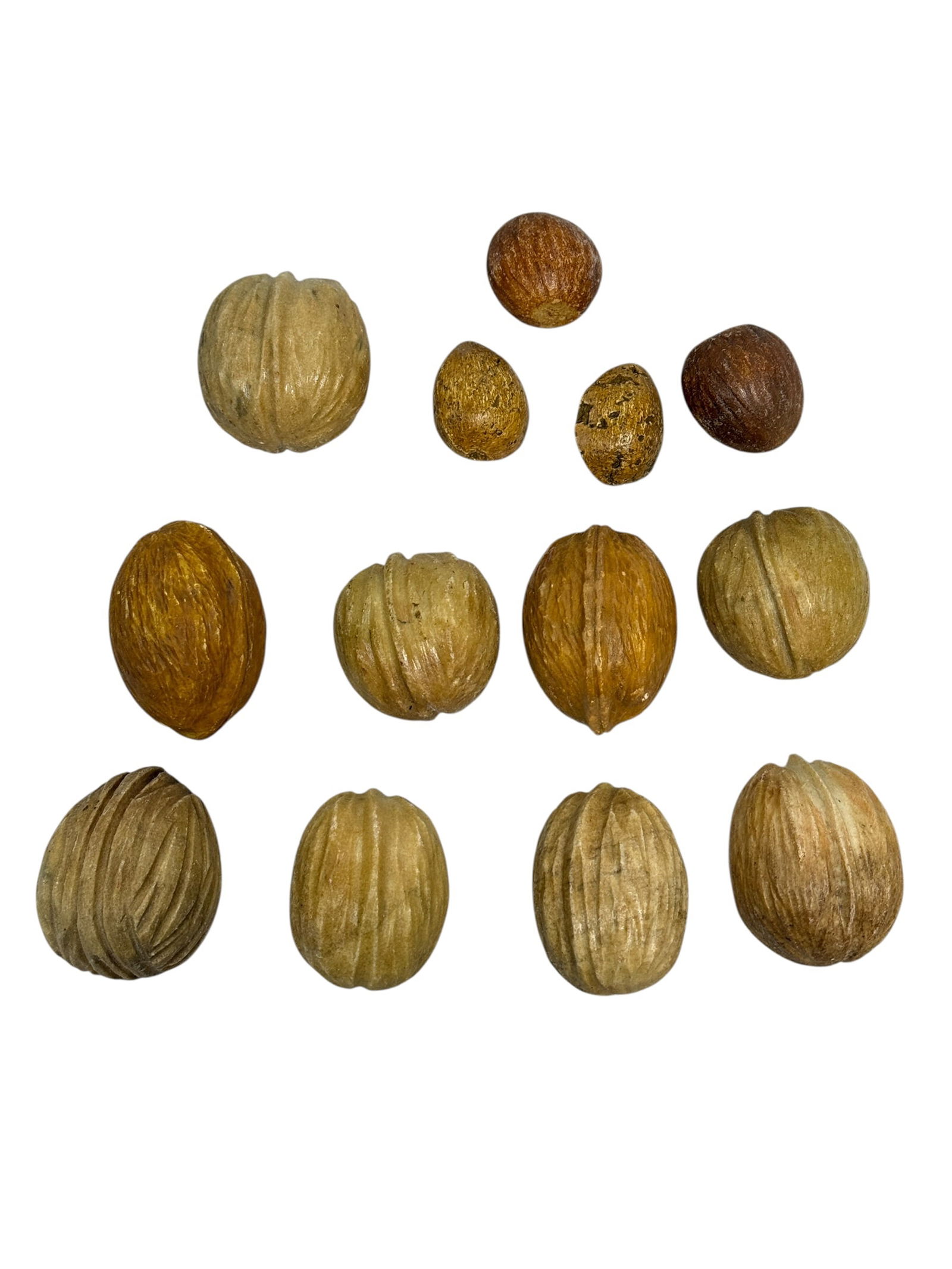 (13) Italian Carved Stone Decorative Nuts (1 of 5)