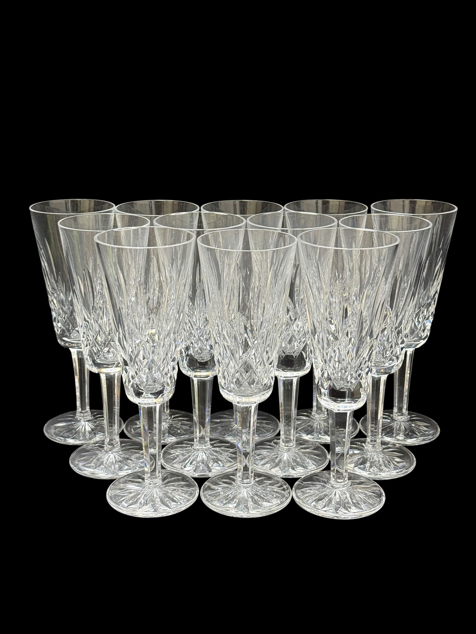 (12) Waterford Crystal "Lismore" Champagne Flutes (1 of 6)