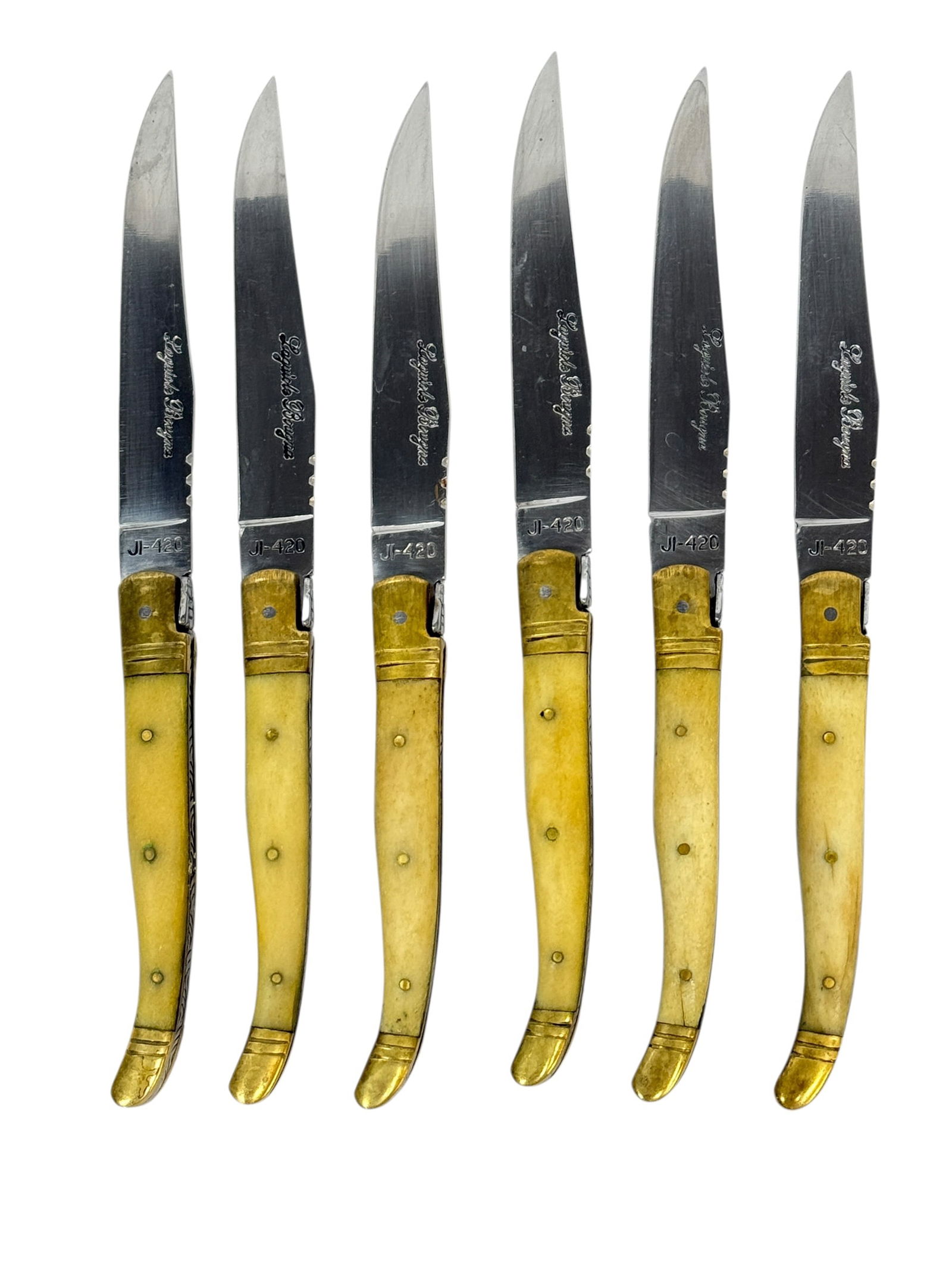 (6) Laguiole Bougna Bone Handle Steak Knives (1 of 6)