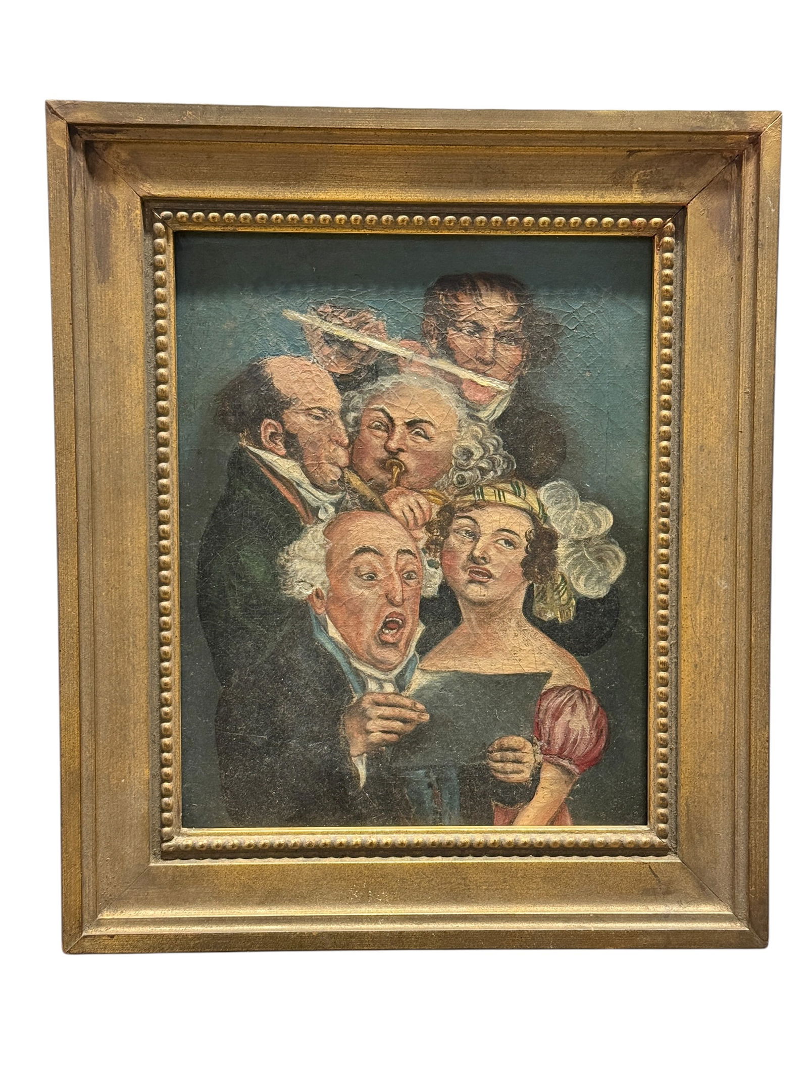 19th C. Continental School Genre Oil on Baord Painting of Musicians (1 of 8)