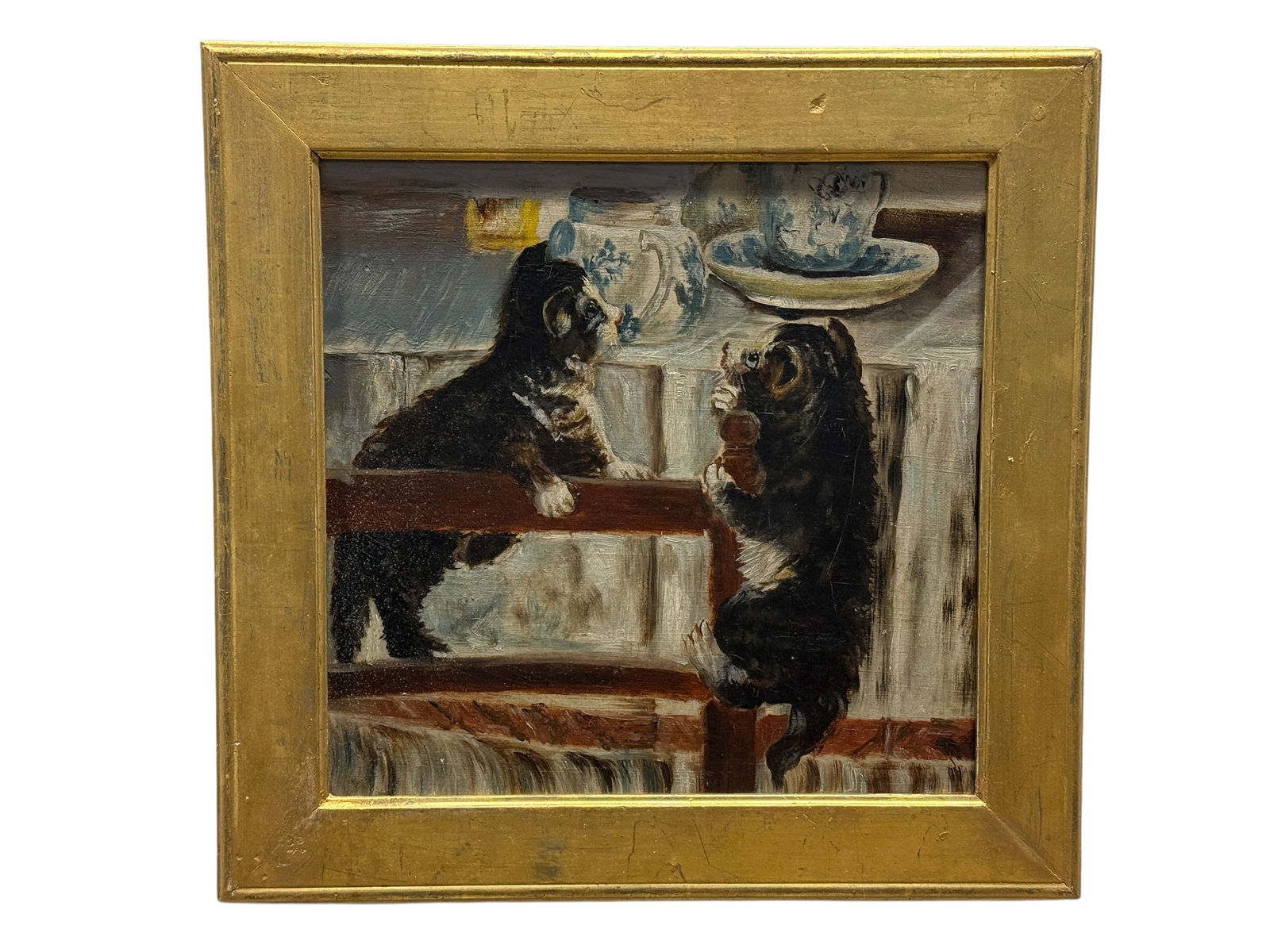 19th Century Painting on Board of Playful Cats (1 of 5)