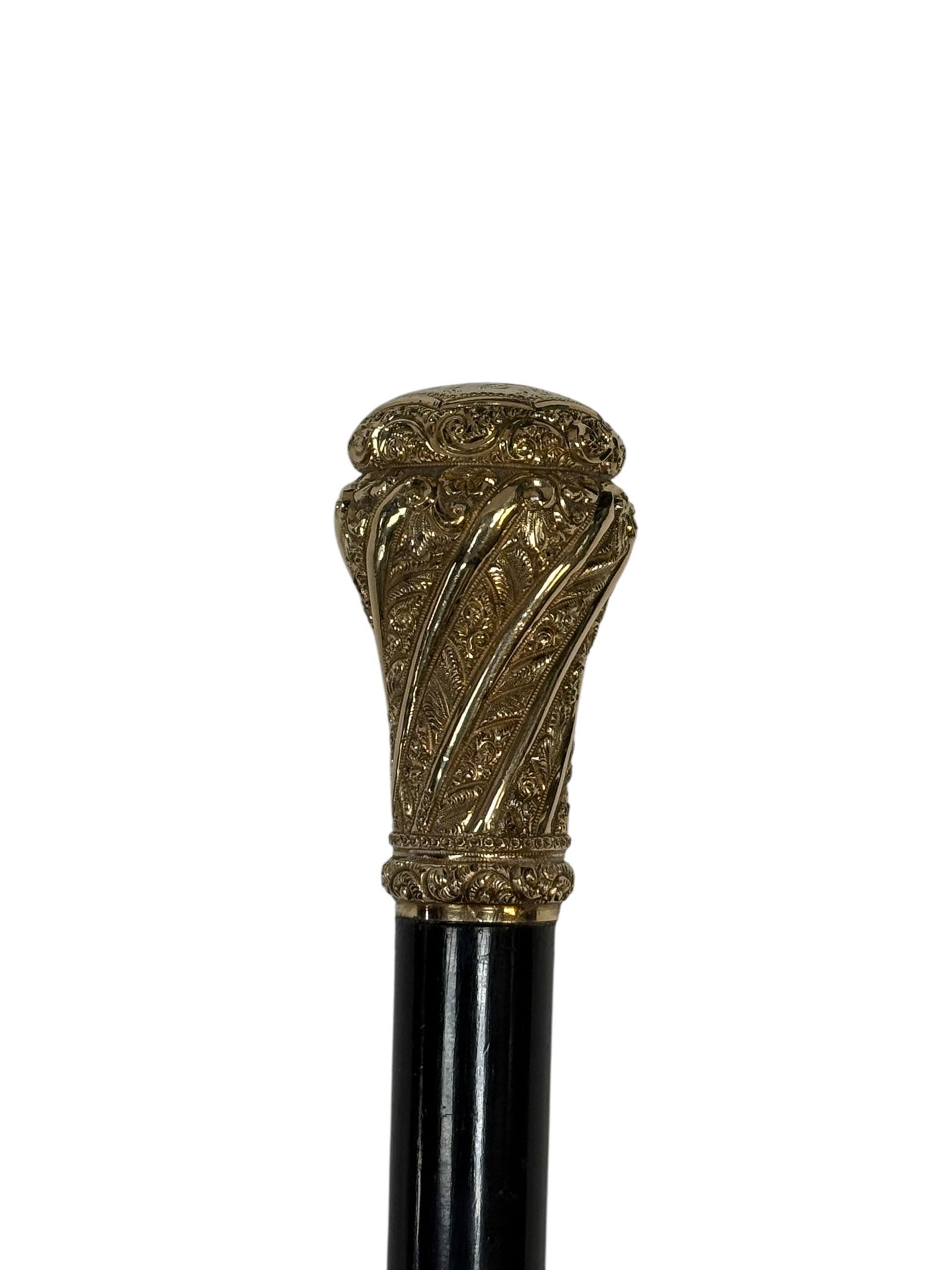 1892 Gold Simons Brothers of Philadelphia Presentation Dress Cane (1 of 4)