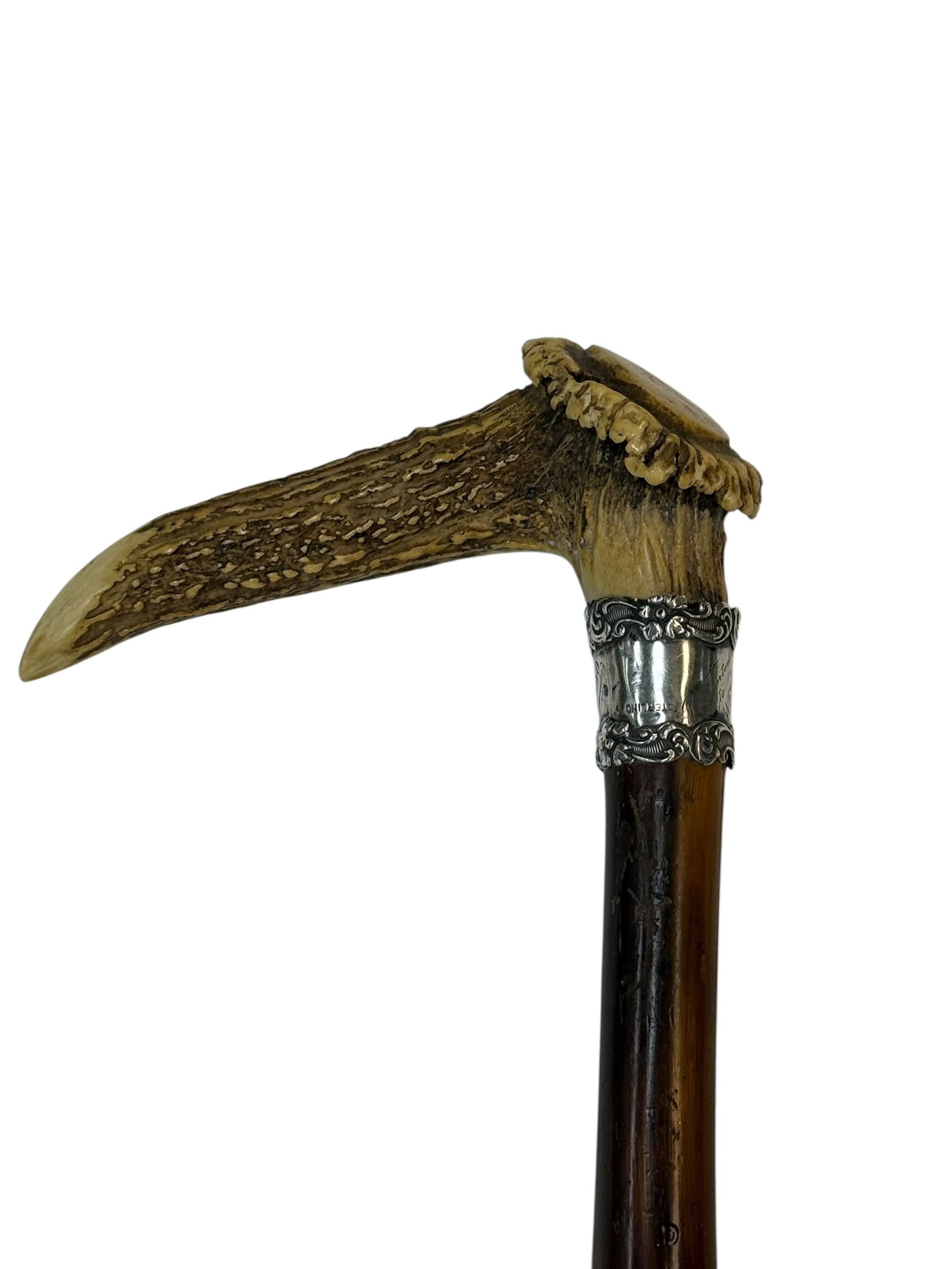 1900 Sterling Silver & Antler Presentation Cane (1 of 12)
