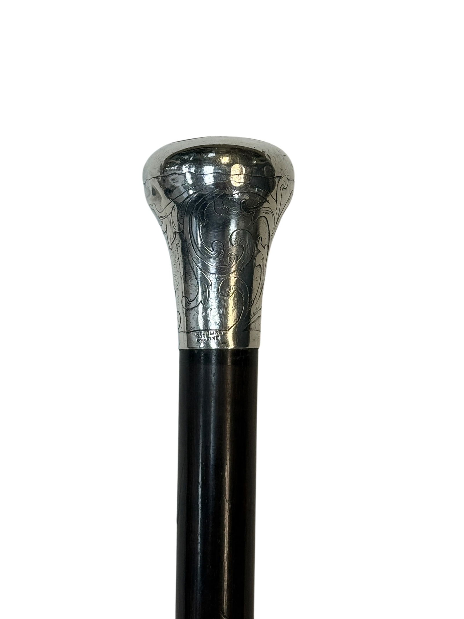 Late 19th-Early 20th Century Sterling Silver Pommel Cane (1 of 7)