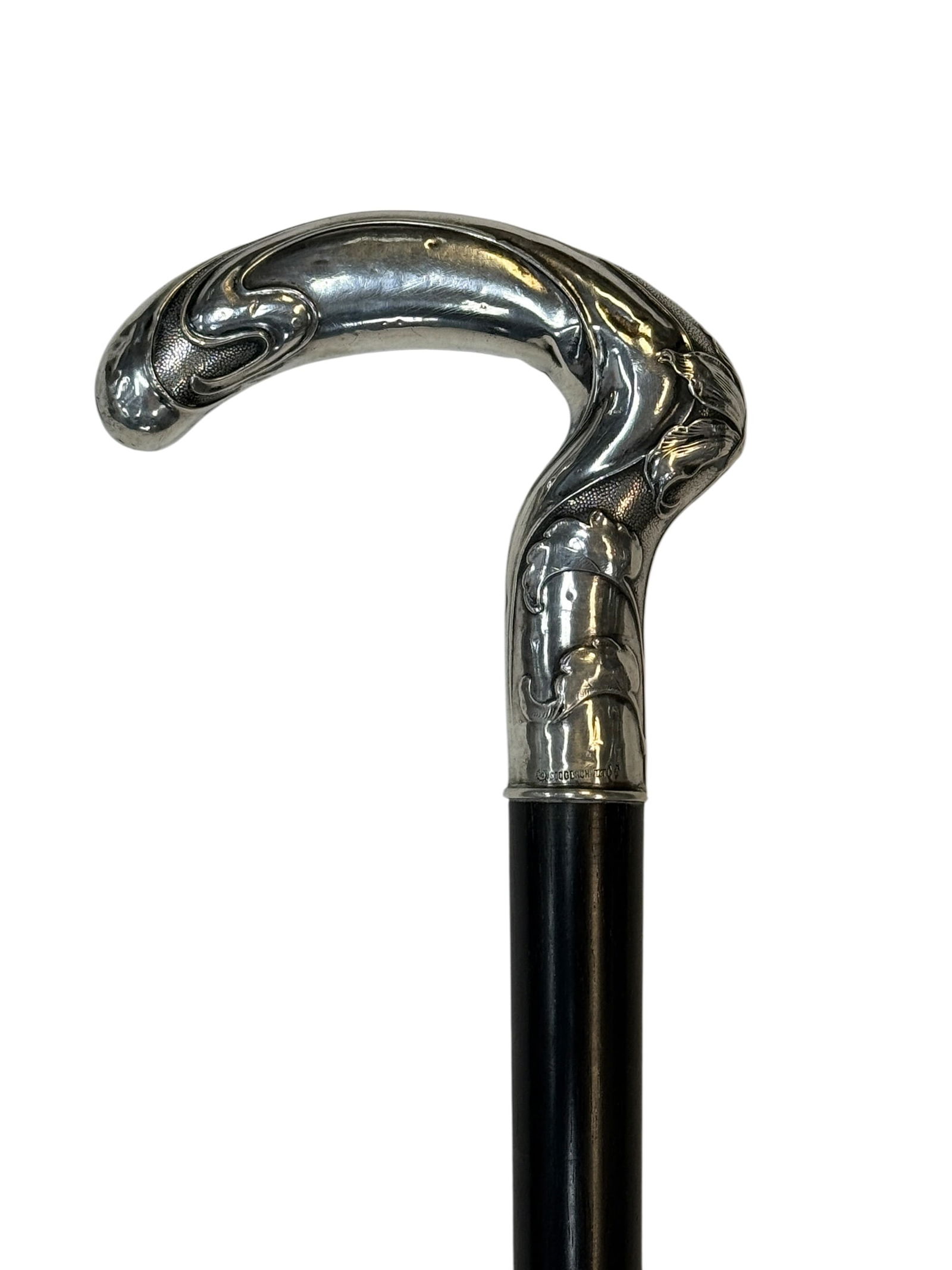 Late 19th–Early 20th C. European Silver Art Nouveau Cane (1 of 9)
