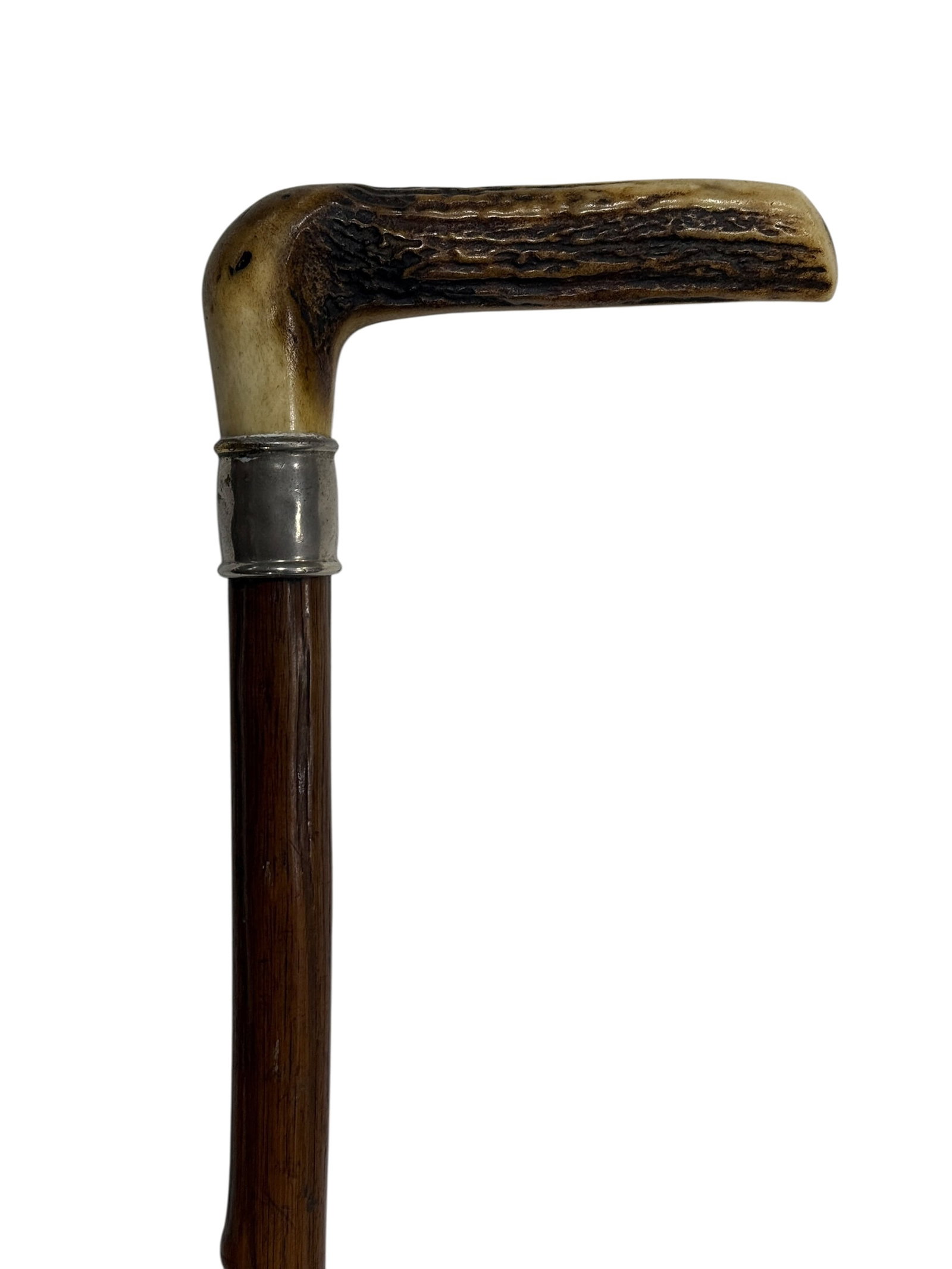 Antique Horn Handle Cane with Briarwood Shaft (1 of 7)