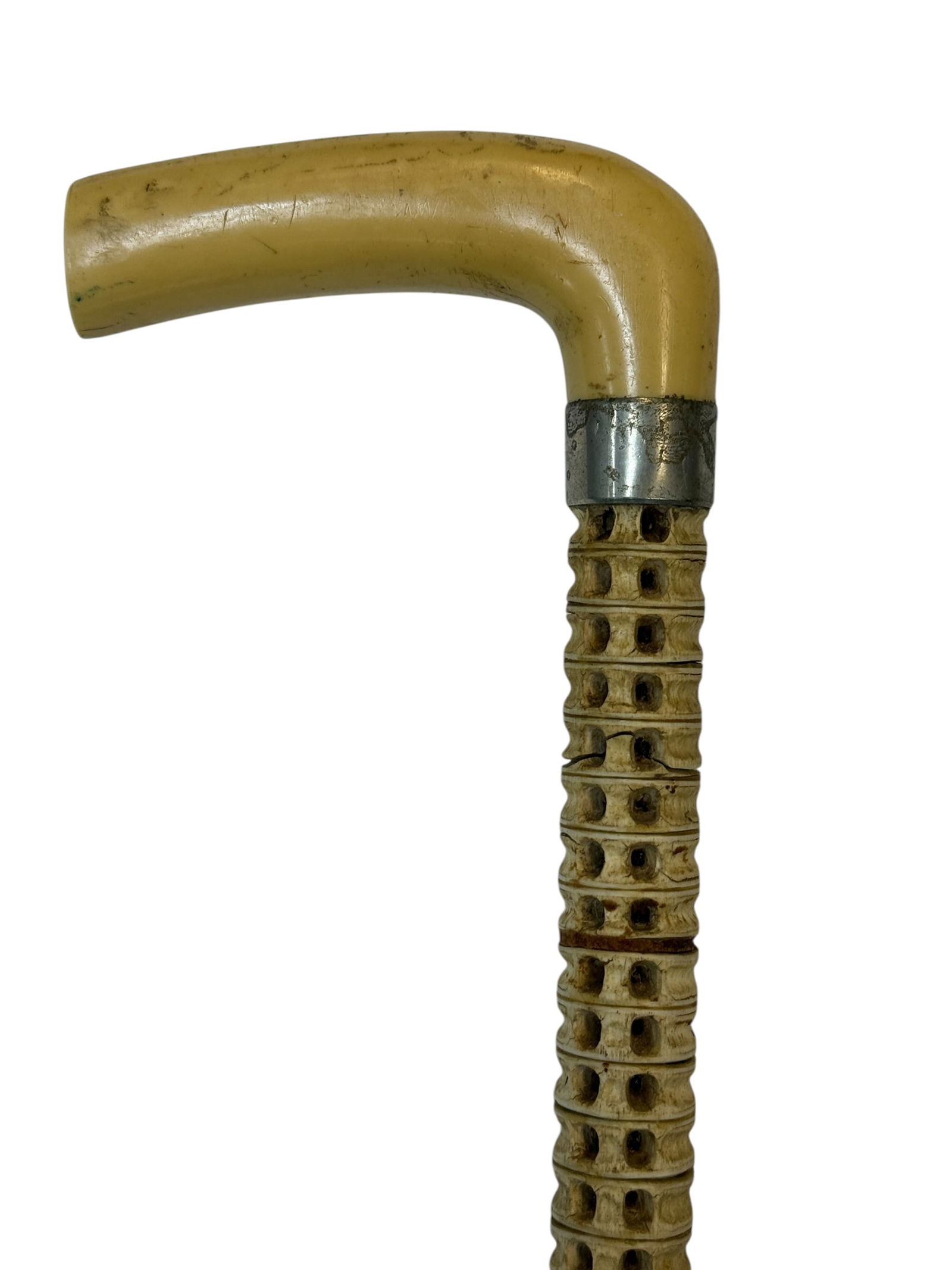 19th Century Bone Handle & Shark Vertebrae Cane (1 of 9)