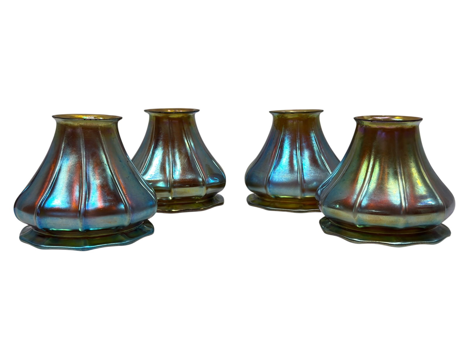 (4) Circa 1905–1915 Steuben Aurene Iridescent Art Glass Shades (1 of 15)