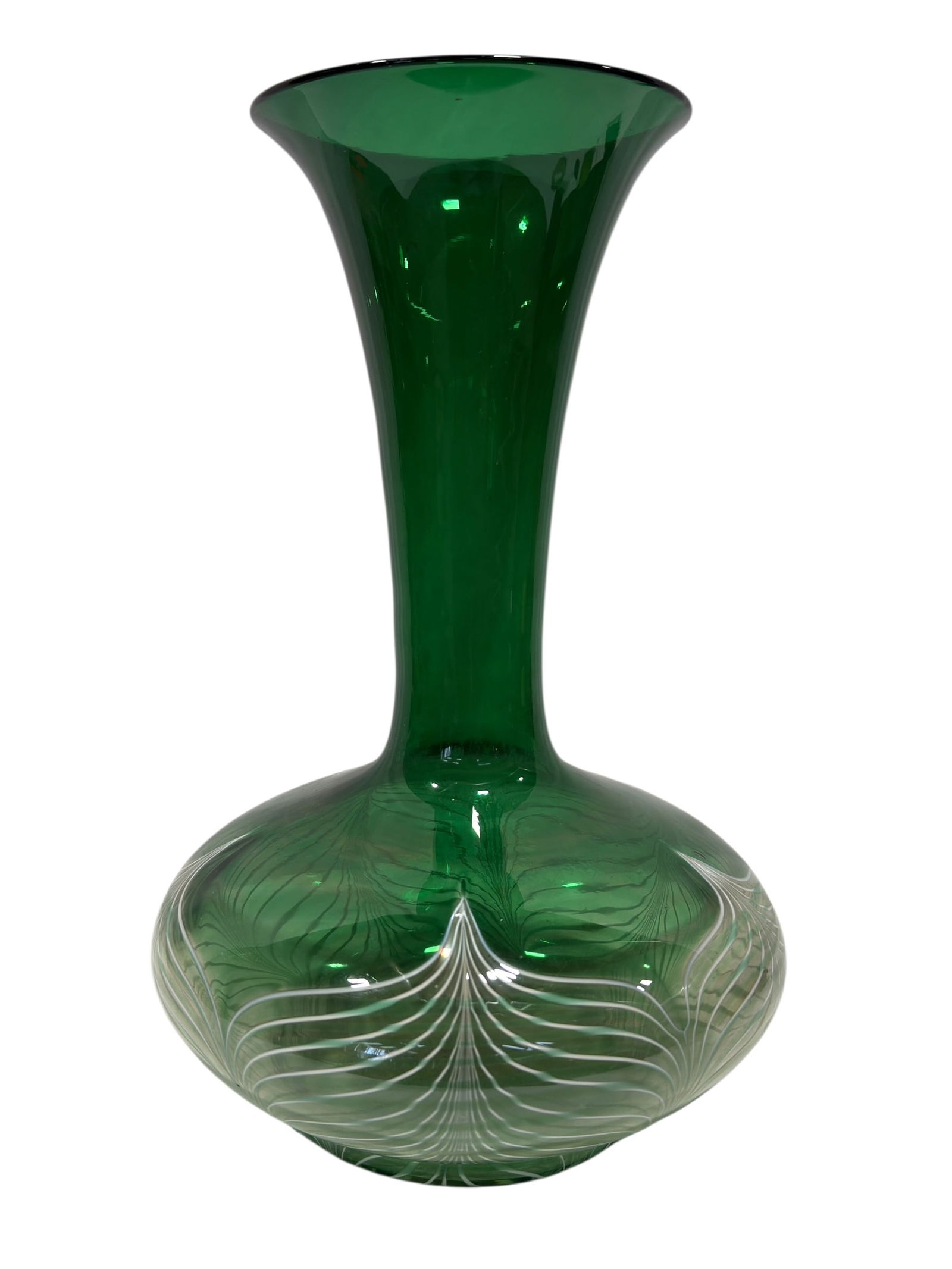 Signed Durand Pulled Feather Art Glass Vase (1 of 9)