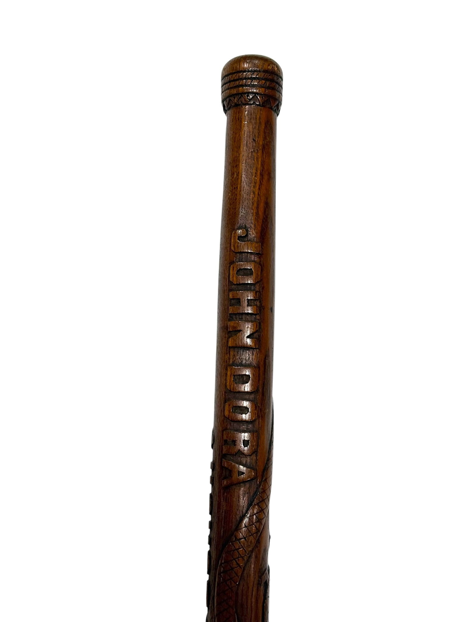 Folk Art “John Dora Augusta, KY College 1824” Carved Walking Stick (1 of 10)