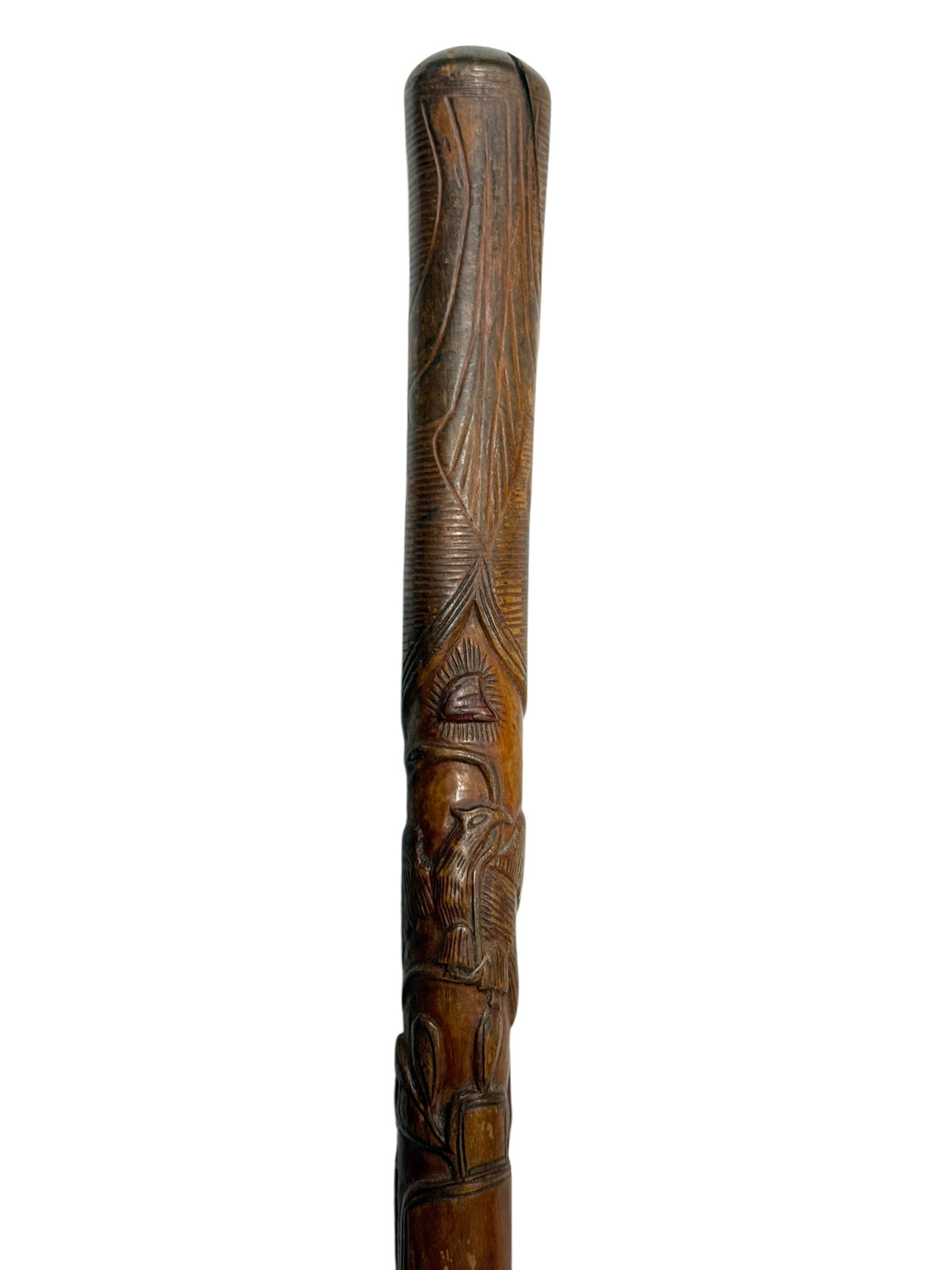 Early 20th Century Carved Wood Eagle Cane Walking Stick (1 of 8)