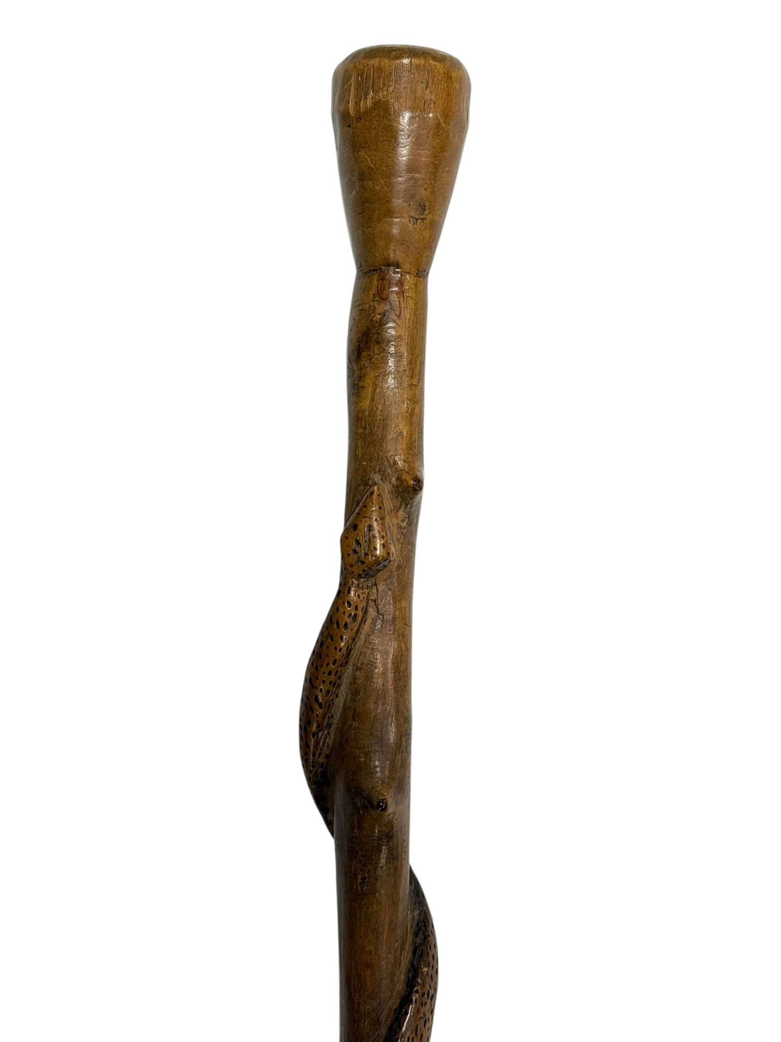 Early 20th Century Carved Wood Snake Cane (1 of 5)