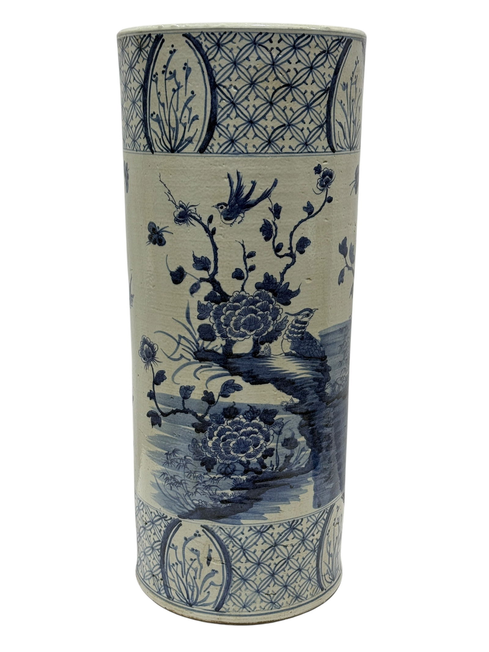 Circa 1880-1930 Chinese Blue & White Porcelain Umbrella / Cane Stand (1 of 12)