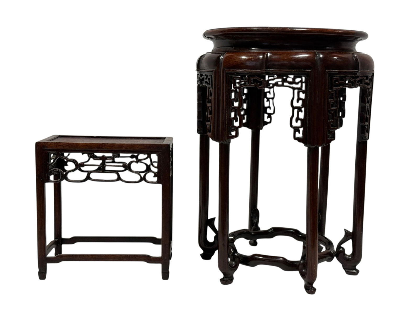 (2) Chinese Hardwood Display Bases / Stands (1 of 12)